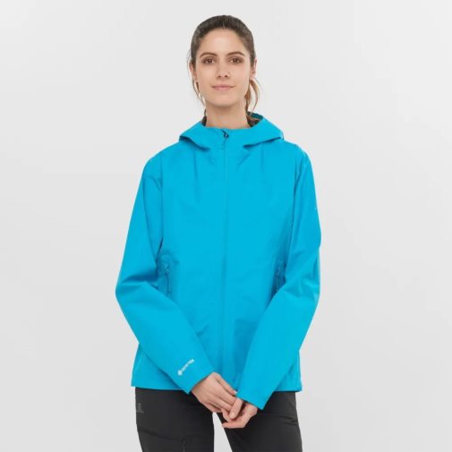 Chaquetas Shell Salomon Outline GTX 2.5L Mujer Turquesa | MX CEJV428